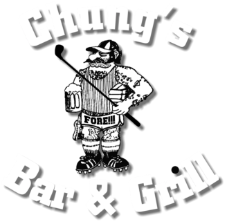 Chung’s Bar and Grill; restaurant, golf fairways; golf greens; golfer; golf club rental; golf cart rental